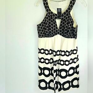 Jax Black and Cream Silk And Eyelet Dress